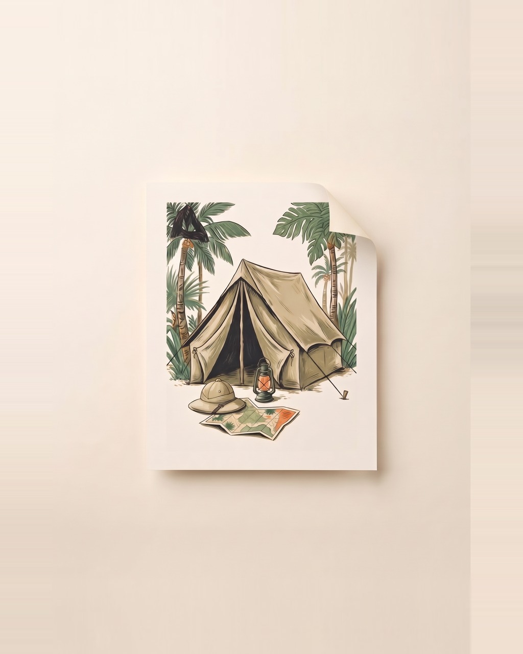 Expedition Camp Art Print in Cream — view 2 of 3