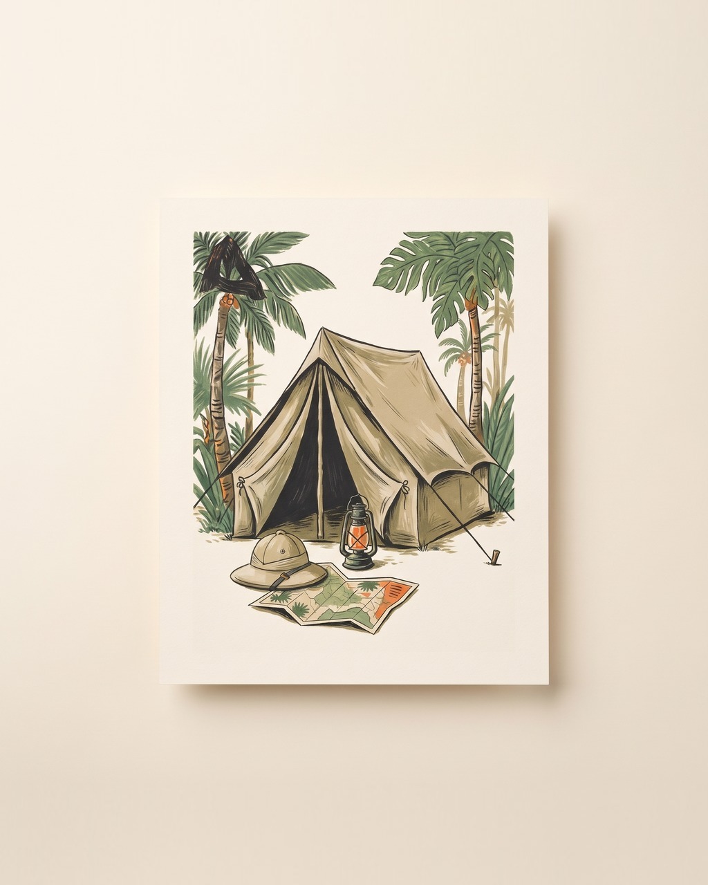 Expedition Camp Art Print in Cream