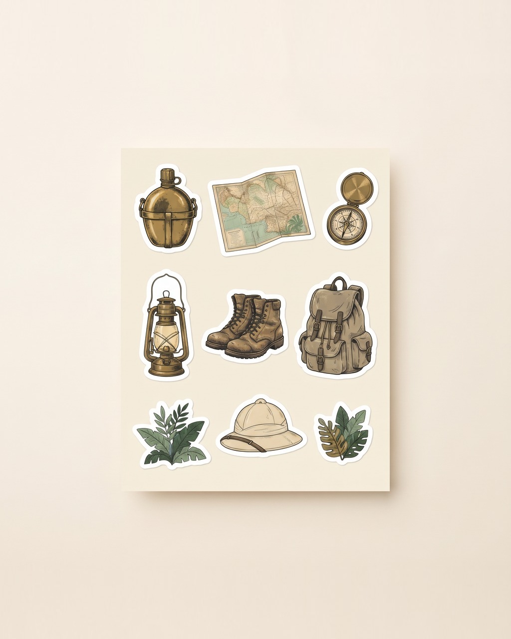 Field Kit Sticker Sheet in Cream