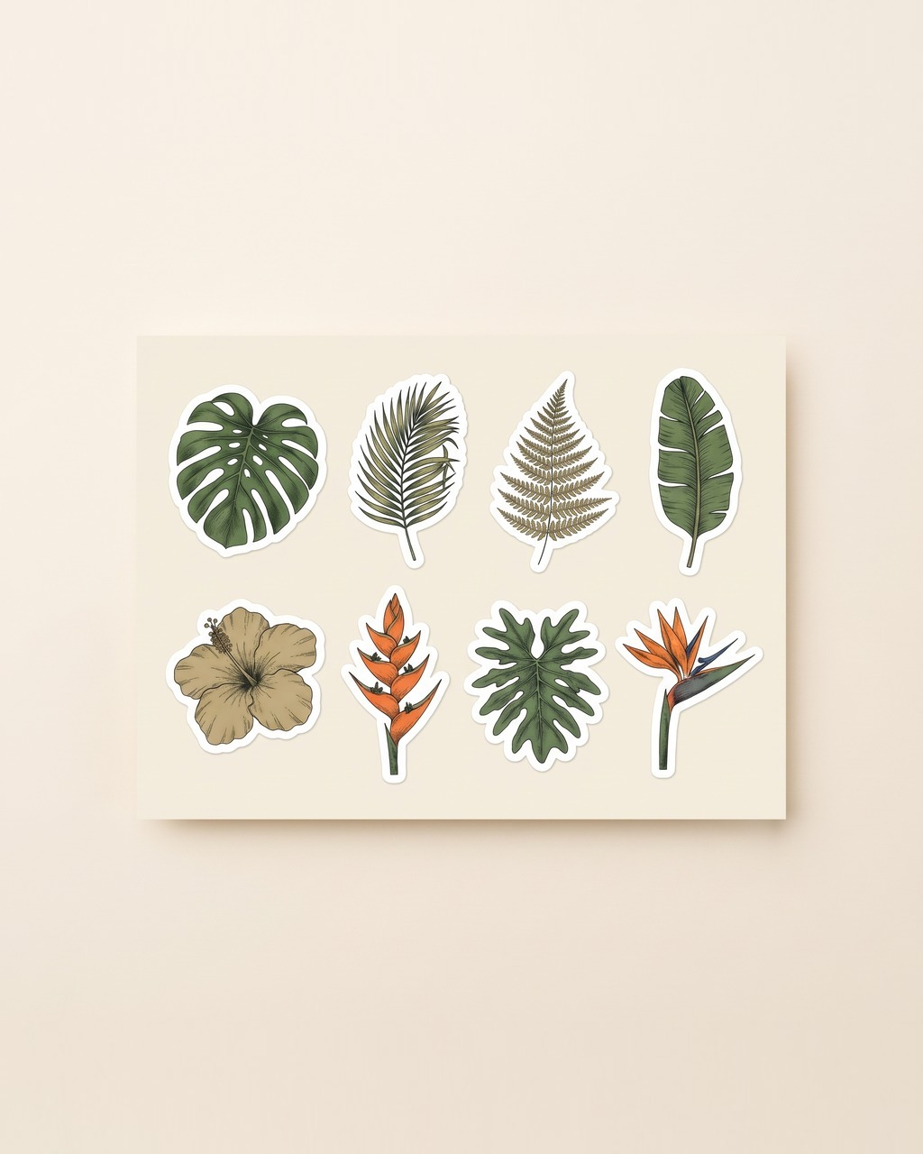 Leafy Canopy Sticker Sheet in Cream