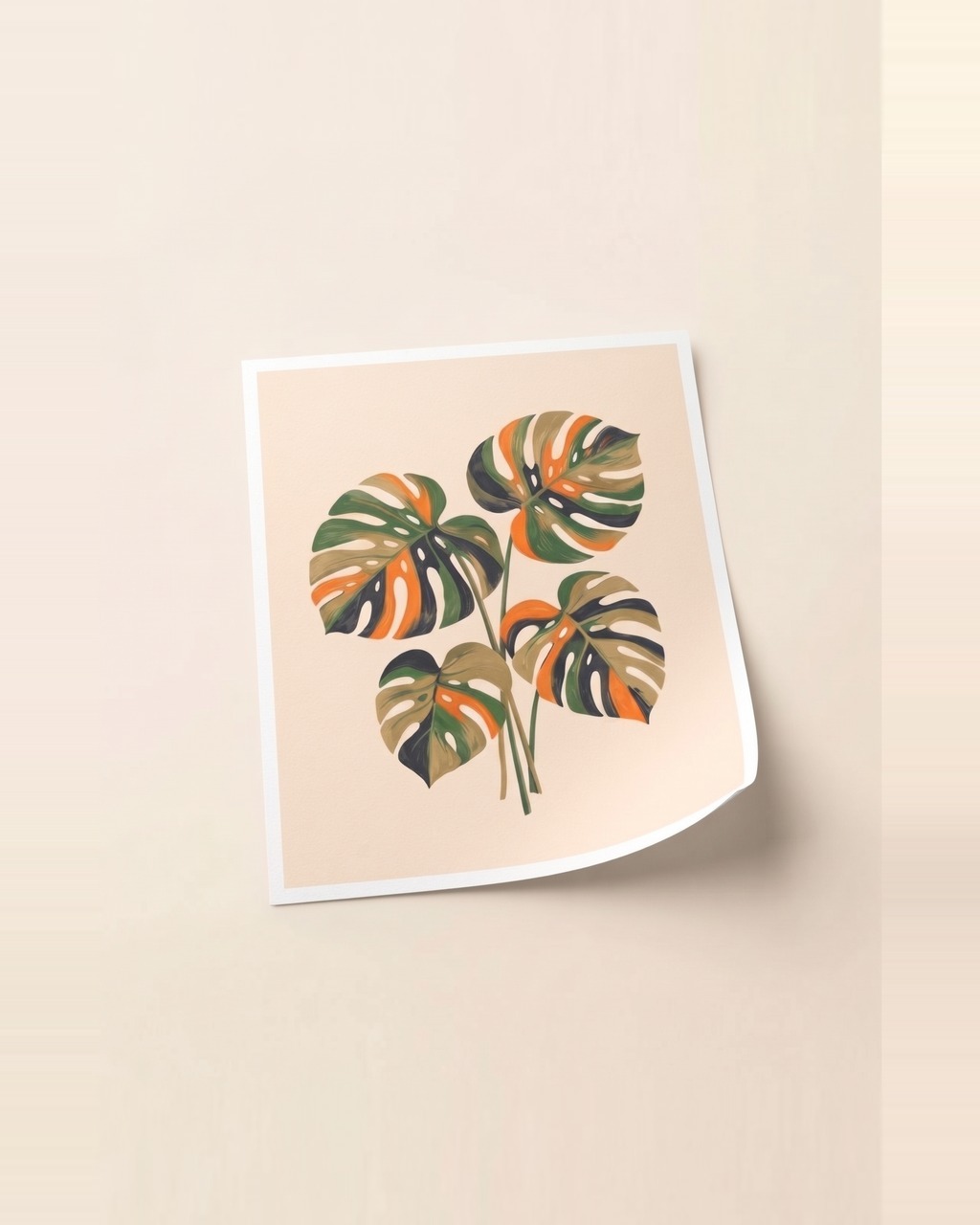 Monstera Study Art Print in Cream — view 2 of 3