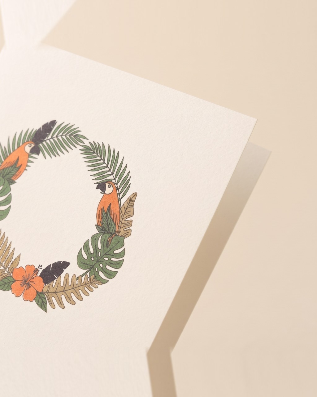 Monstera Wreath Greeting Card in Cream — view 3 of 3