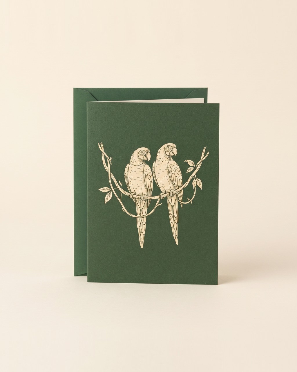 Parrot Pair Greeting Card in Forest
