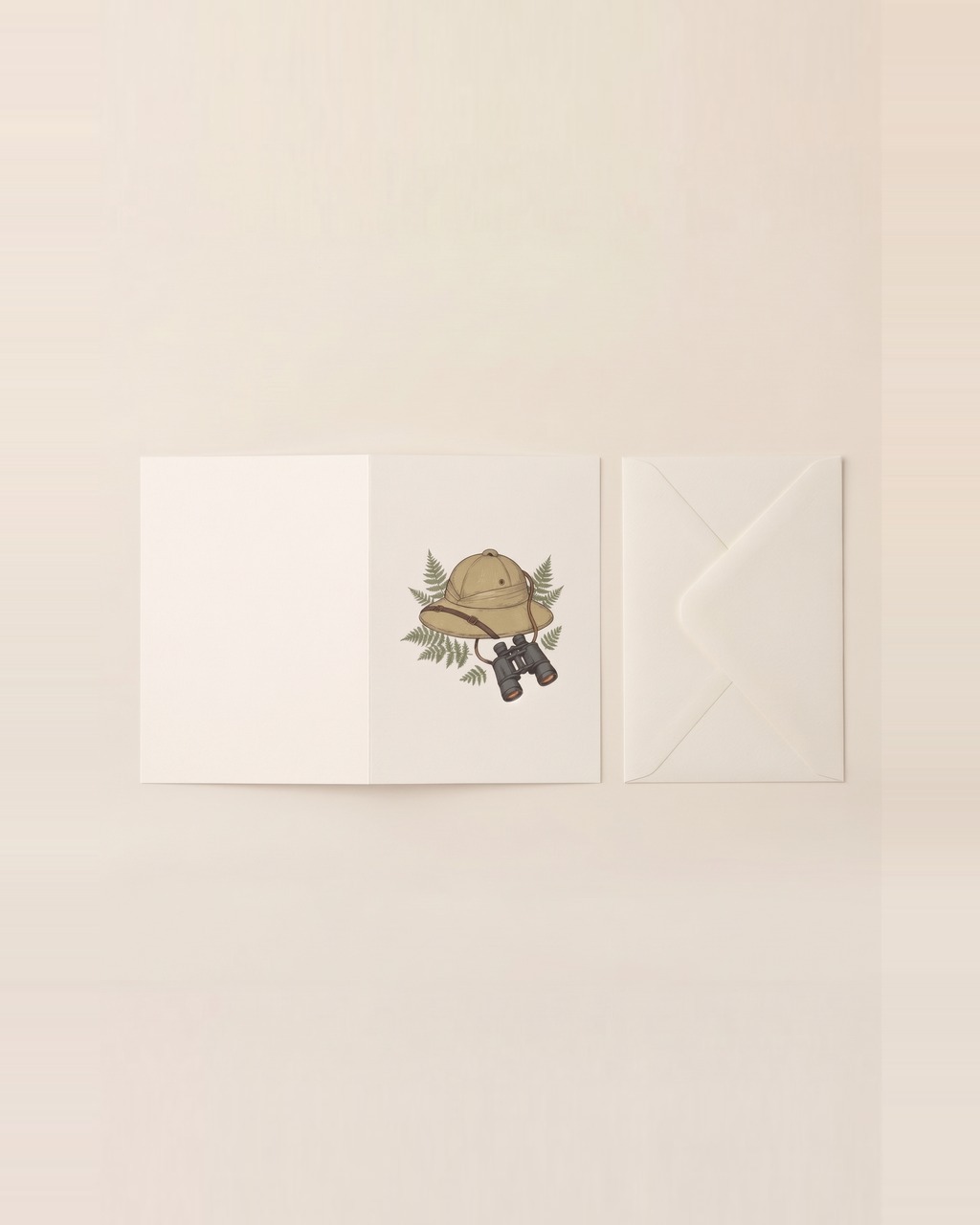 Pith Helmet Greeting Card in Cream — view 2 of 3