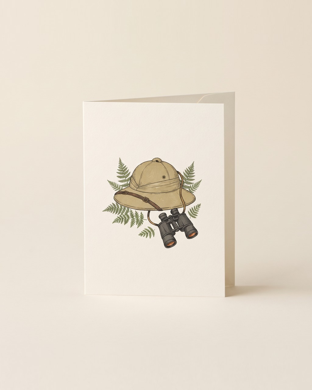 Pith Helmet Greeting Card in Cream