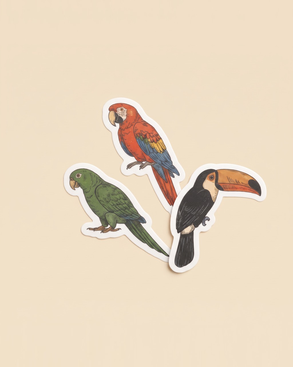 Rainforest Birds Sticker Sheet in Cream — view 3 of 3