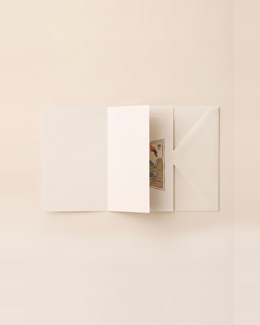 Trail Map Greeting Card in Cream — view 2 of 3