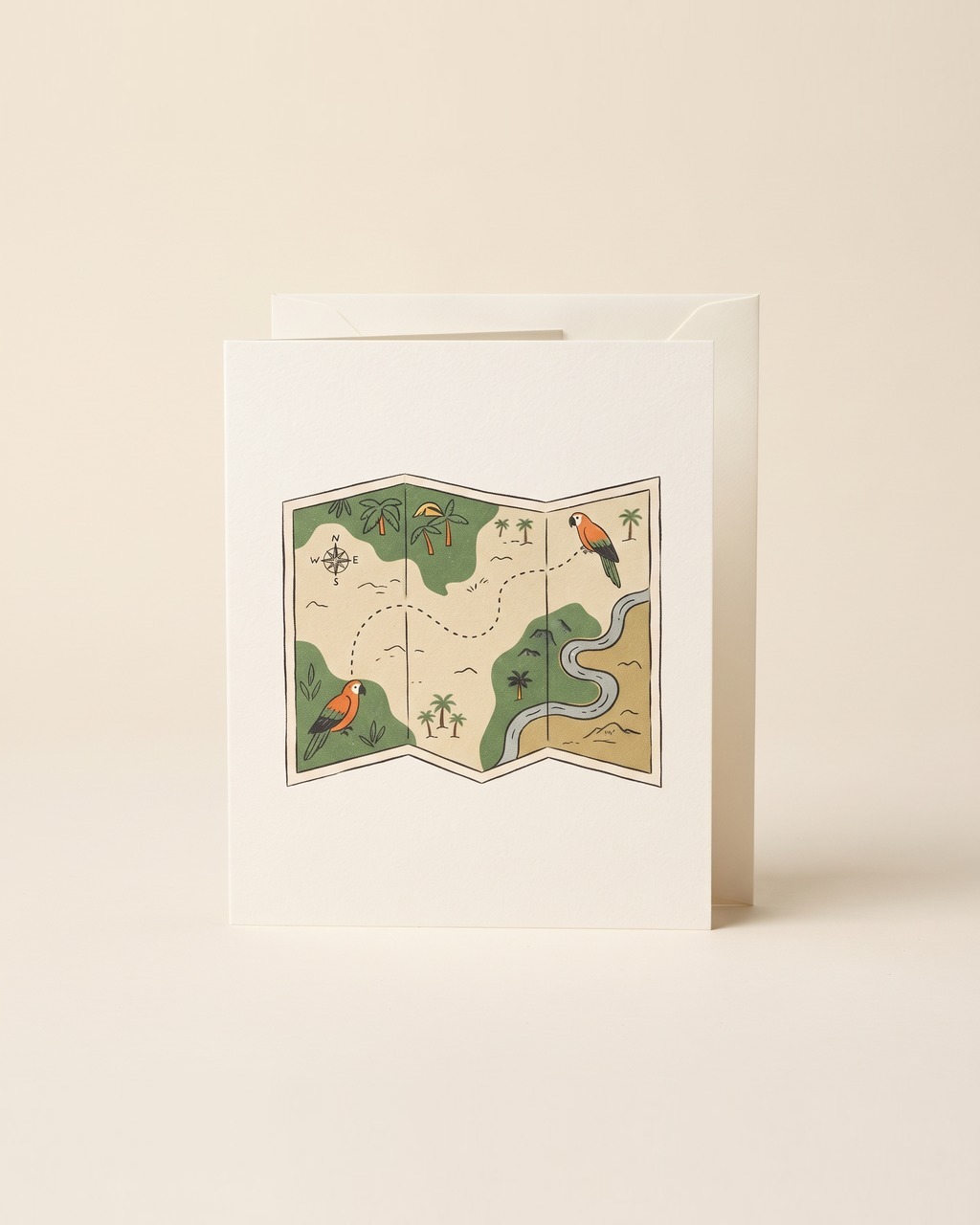 Trail Map Greeting Card in Cream